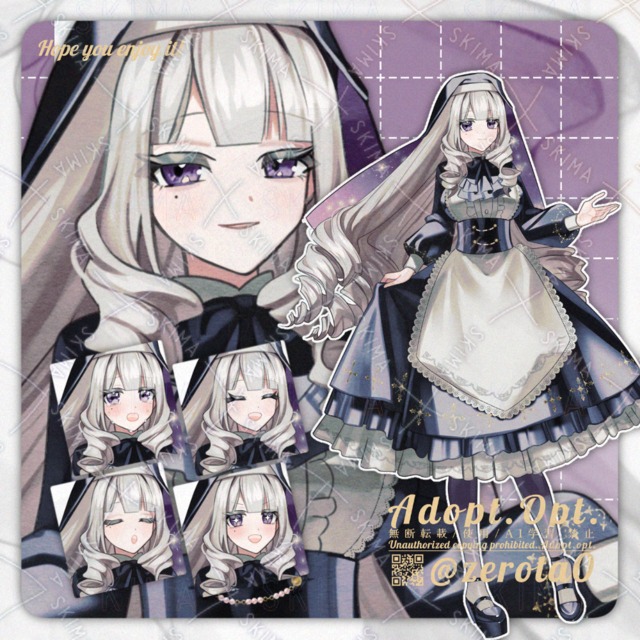 シスターの女性【表情10種】