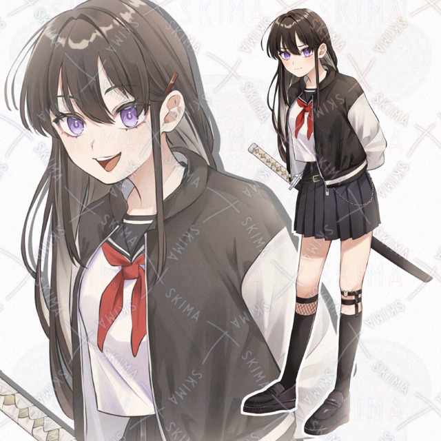 戦うセーラー服少女【立ち絵 表情5種類】