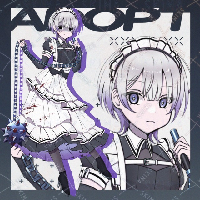 モーニングスター/長鎖/戦闘メイド/返り血【表情10種類】