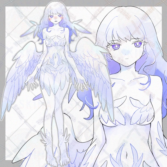 翼の生えた人外ちゃん【表情10種類】