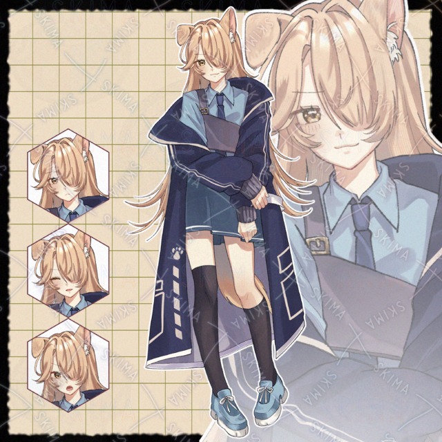 【adopt3】犬のおまわりさん 表情差分4種