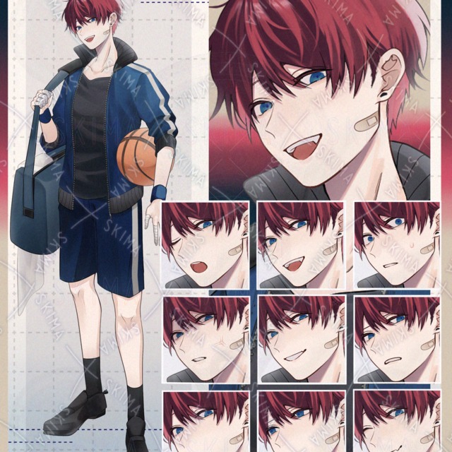 バスケ部の青年【表情9種】