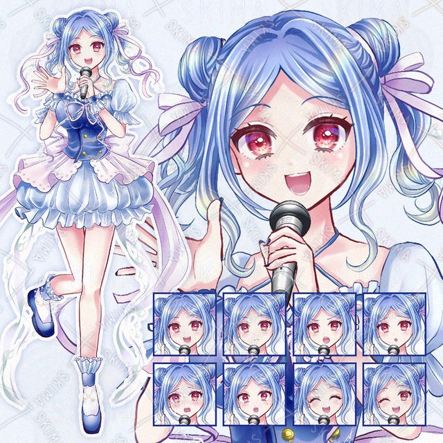 【Adopt】アイドル風の女の子【表情8種】