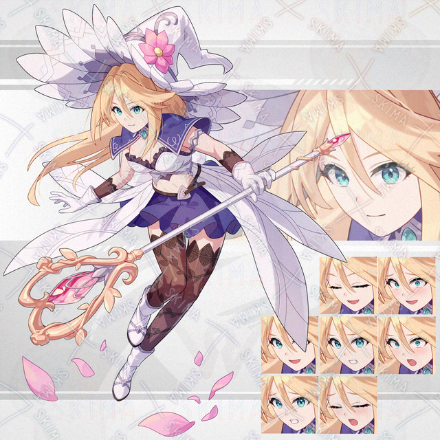 魔法使い 花 ステッキ (表情8種)