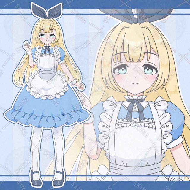 アリス風の女の子(表情10種)