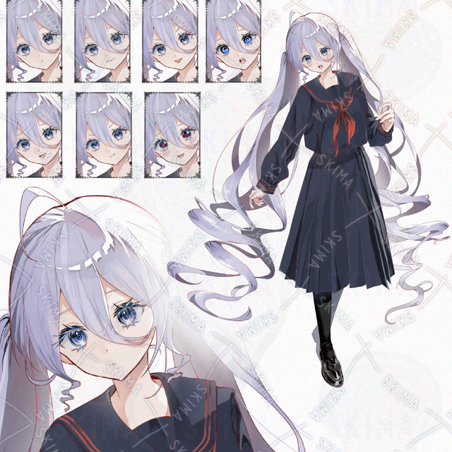 制服　セーラー服　黒　表情差分10種類