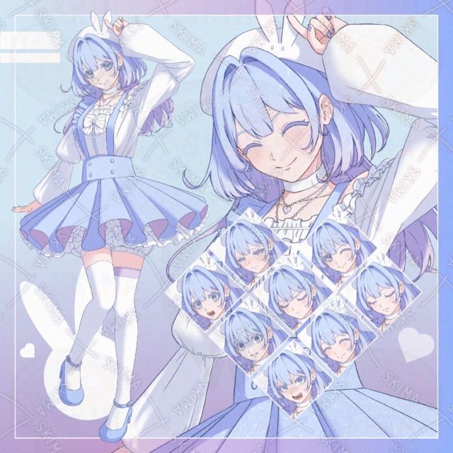 【表情差分8種 】うさぎモチーフの女の子