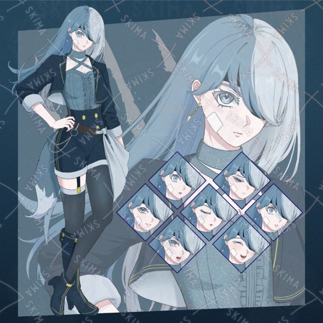 【表情差分7種 】オオカミモチーフの女の子