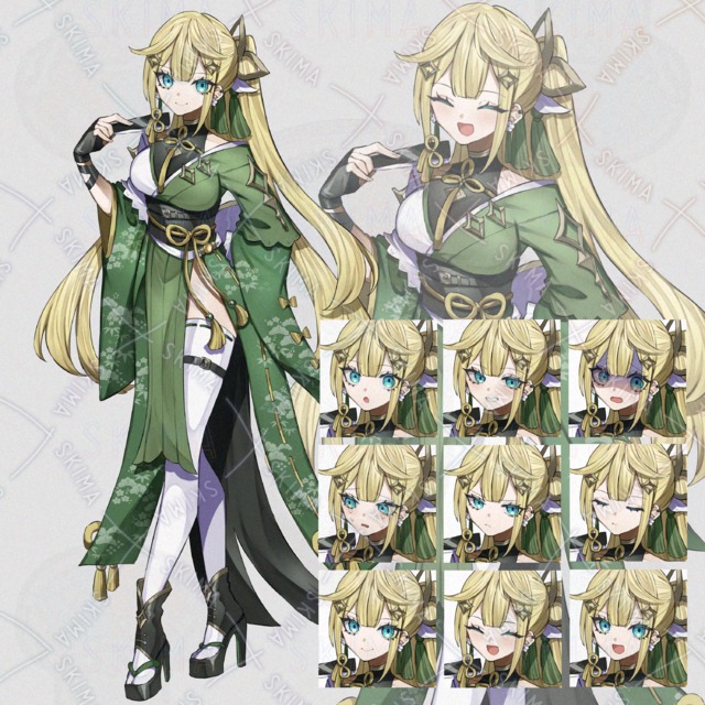 女の子全身立ち絵【表情差分9種】