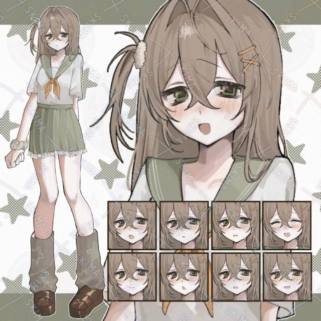 【表情差分10種】セーラー服の女の子