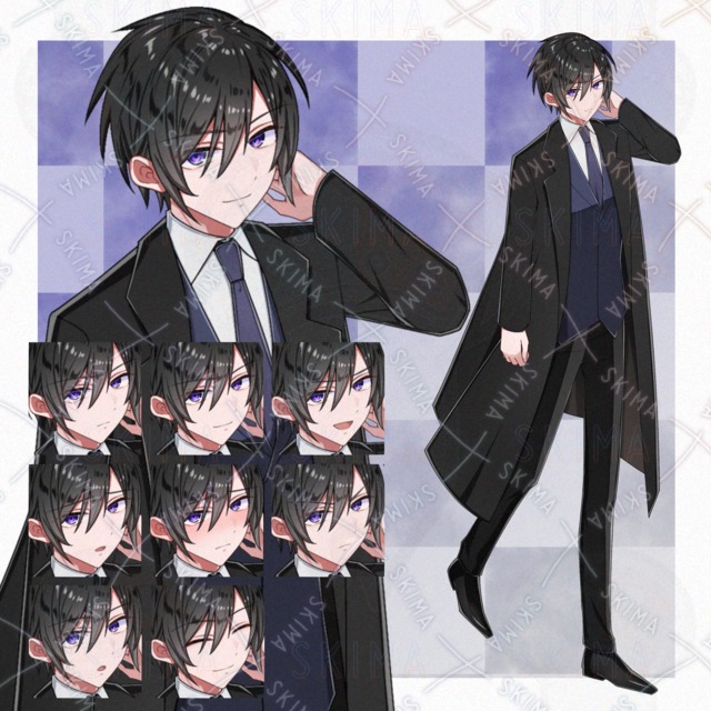 表情差分8枚　男性キャラ　立ち絵