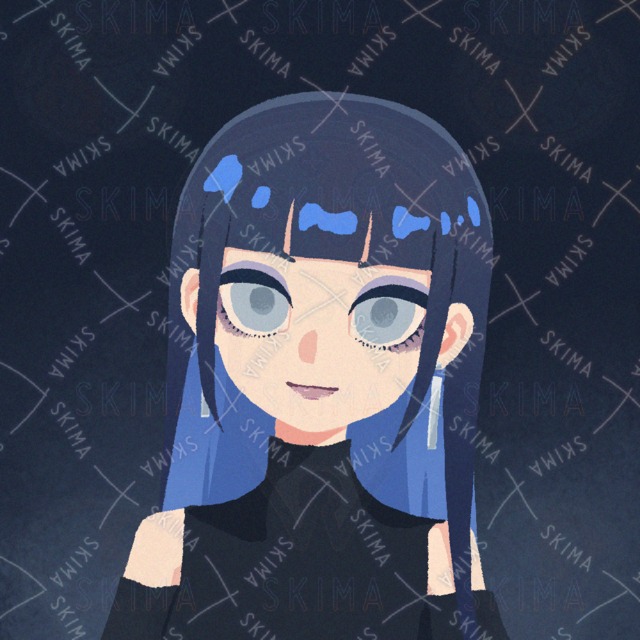 黒髪パッツンのモード系お姉さん