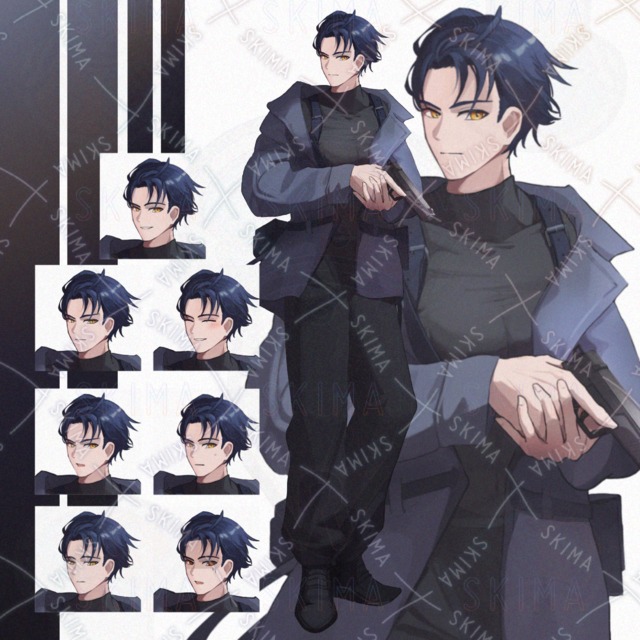 銃を持った青年【表情差分7種】