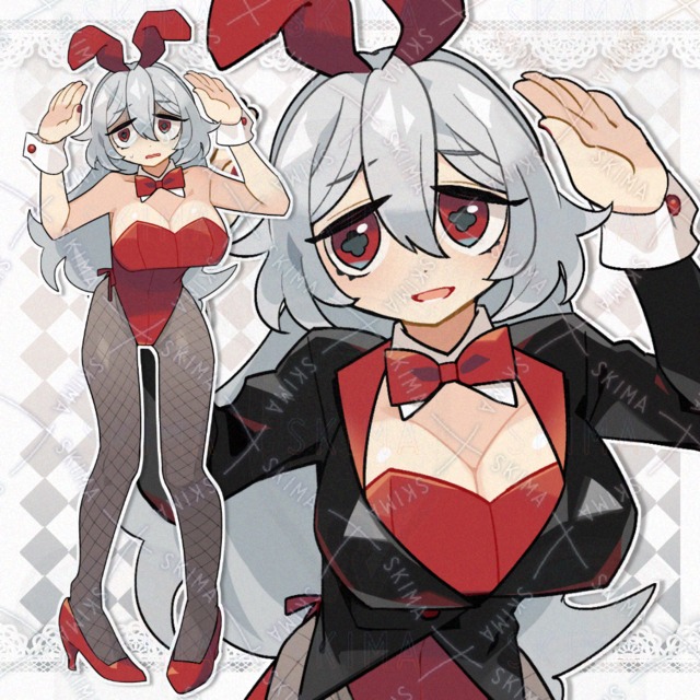 ぴょんぴょん赤バニーさん（表情6種）