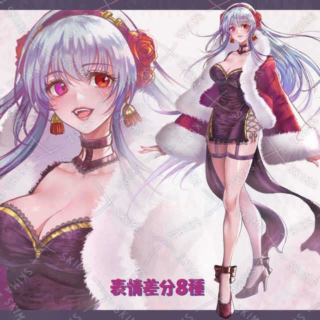 黒ドレスの少女 表情差分8種