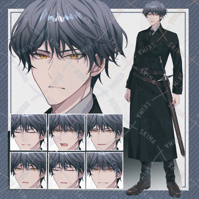 【表情７種】コートの男性