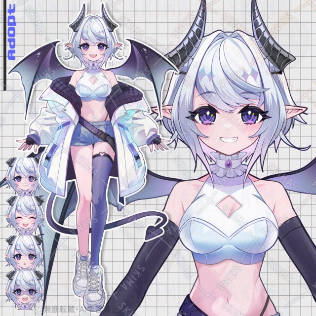 ストリート系小悪魔ちゃん【表情9種+コート】