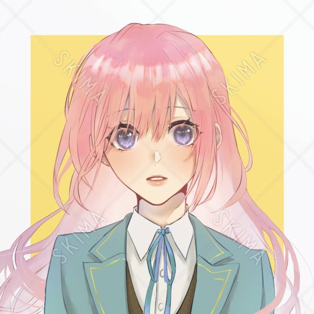 女の子＊SNSアイコン【背景透過差分あり】