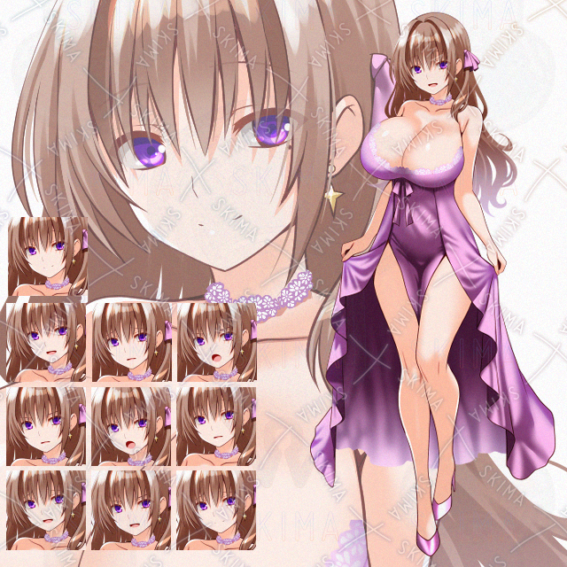 【表情10種】ドレス女性