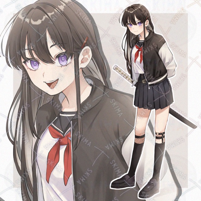 戦うセーラー服少女【立ち絵 表情5種類】