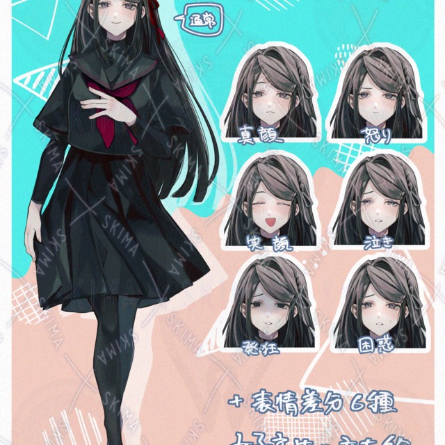 女子高生（制服：セーラー服）の立ち絵