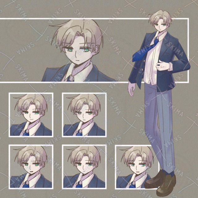 【表情5種】制服/ブレザー/男の子