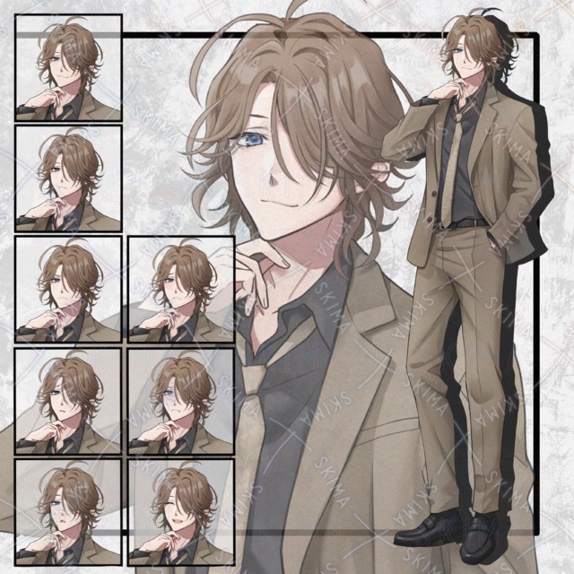 スーツの男性立ち絵　表情8種