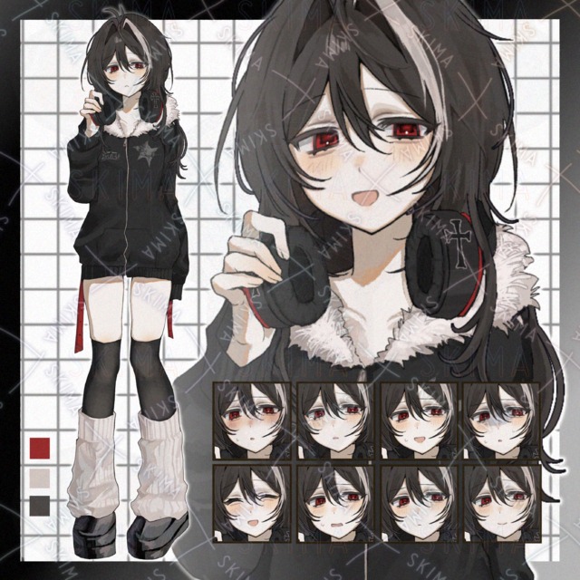 【表情差分10種】ヘッドホンの女の子