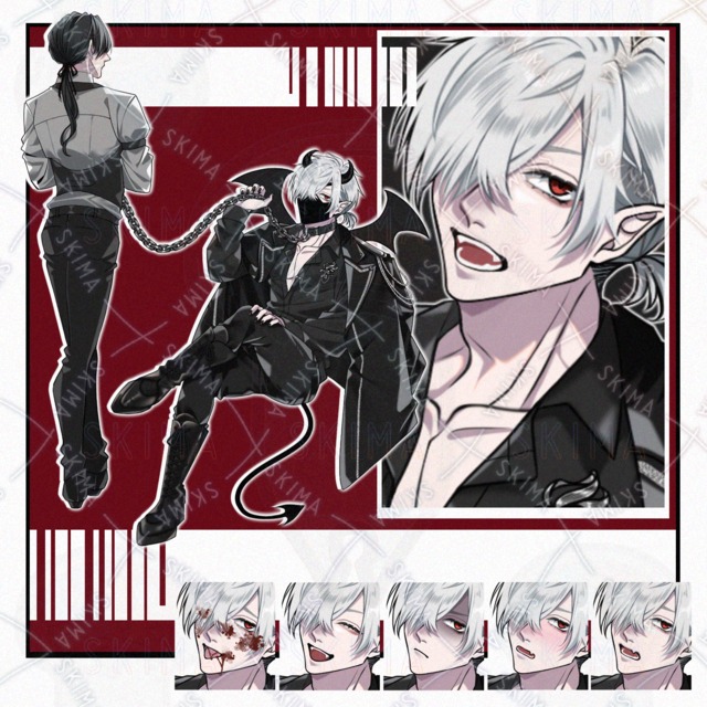 【立ち絵】銀髪/男性キャラ【表情7種】