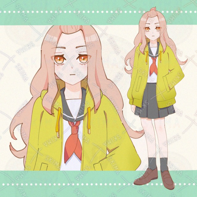 パーカーセーラー服の女の子