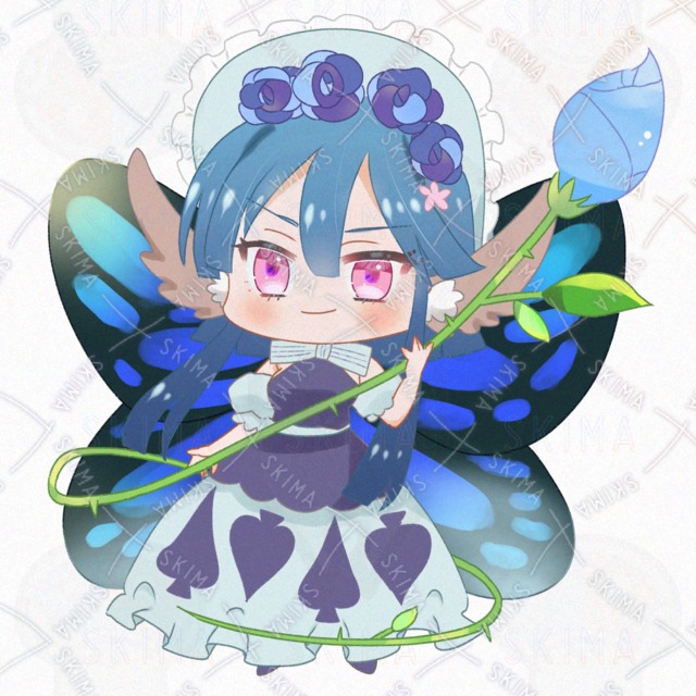 Image 2 of Miniature character in spades [6 different facial expressions].