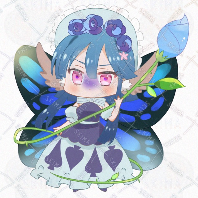 Image 7 of Miniature character in spades [6 different facial expressions].