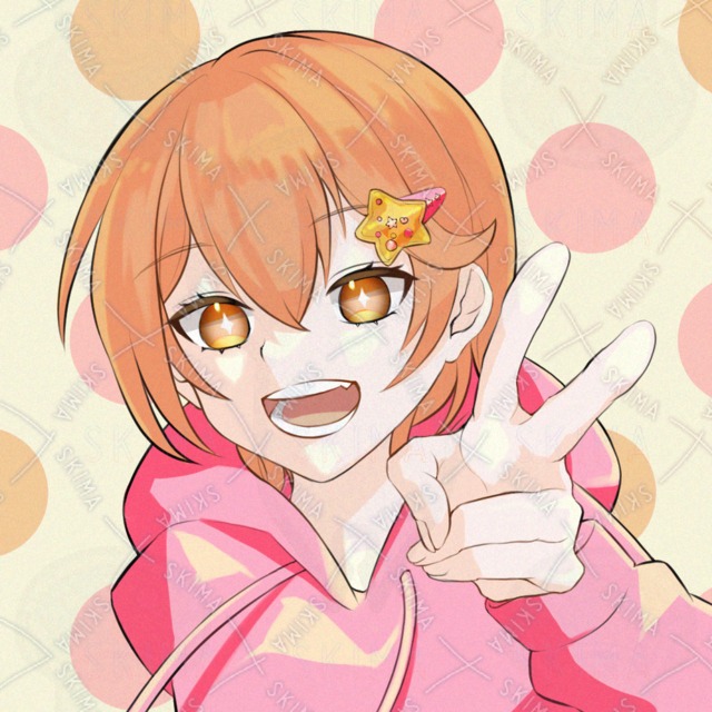 Energetic girl icon with orange hair 的商品圖片