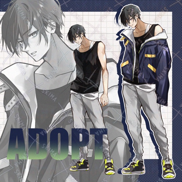 黒髪の男性【表情差7種＋ブルゾン】