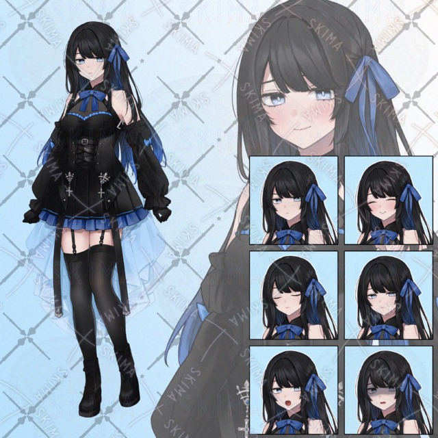 黒と青イメージのクール系少女