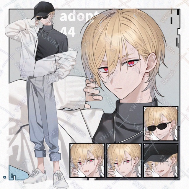 adopt44【表情7種+サングラス+帽子】