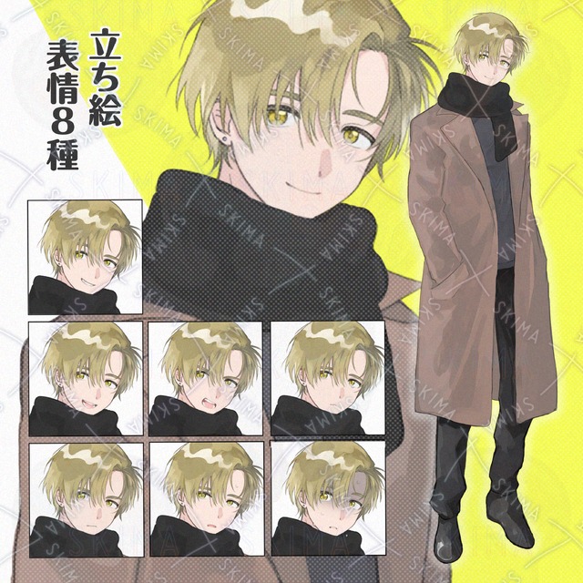 金髪＋マフラーの男性