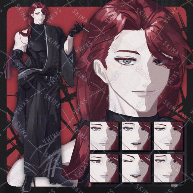 着物姿の男性【表情6種】