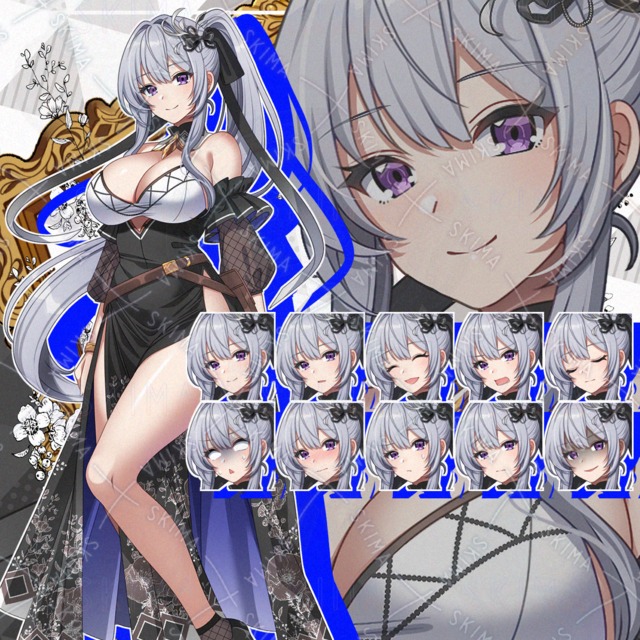 【表情10種】エレガントなドレスの知的なお姉様