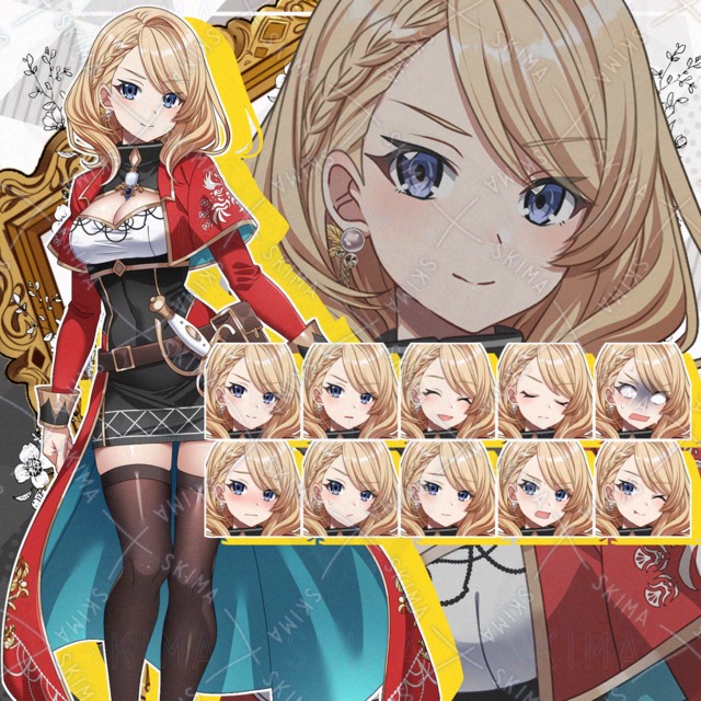 【表情10種】強気な性格っぽい金髪女剣士