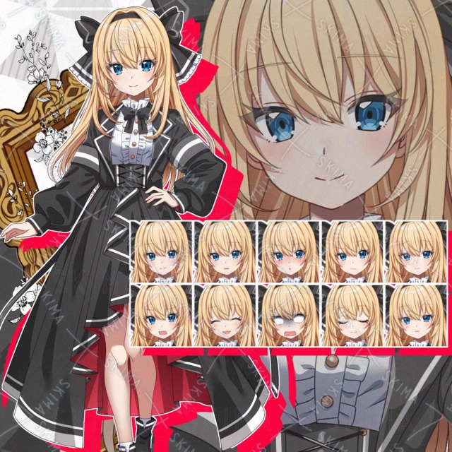 【表情10種】高貴なお嬢様っぽい雰囲気の金髪少女