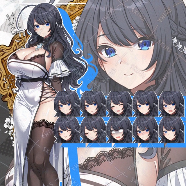 【表情10種】レース素材のドレスを纏った少女