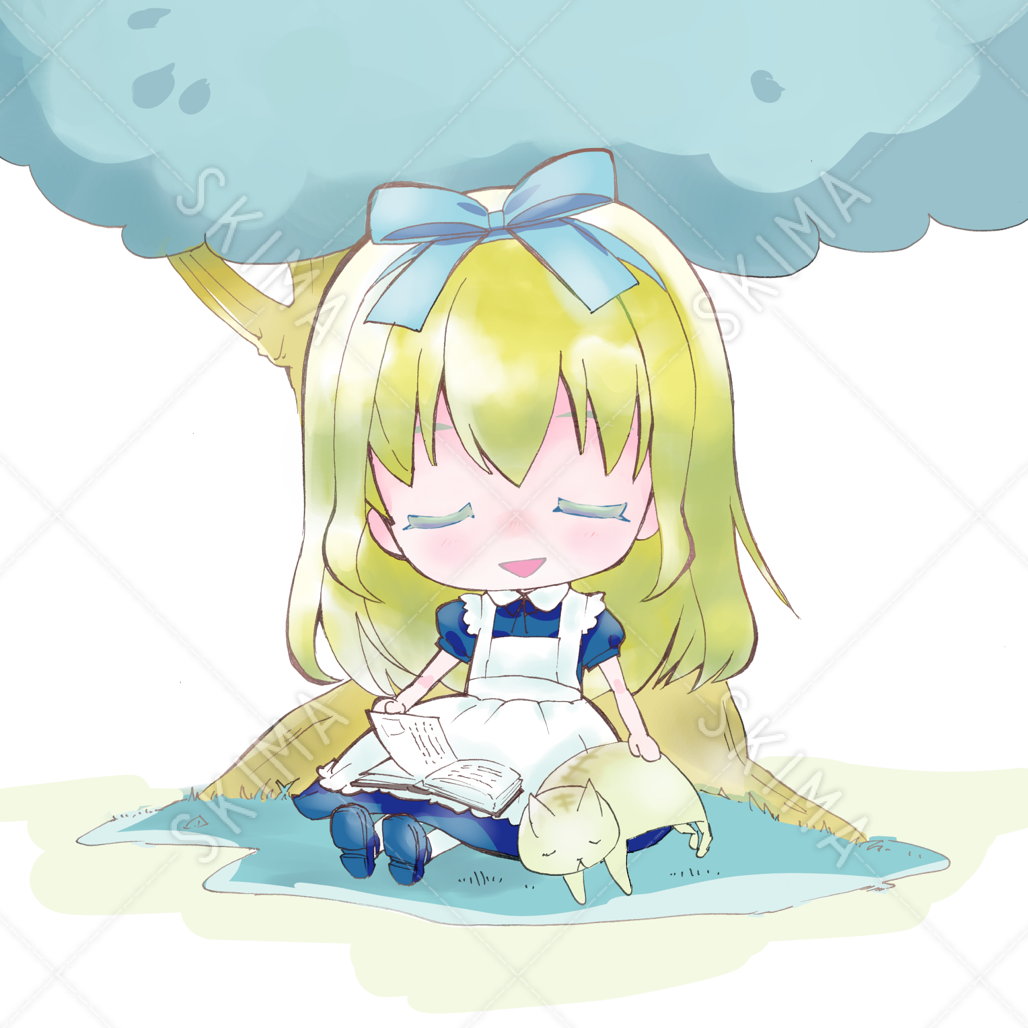 値下げ アリス風女の子 居眠り差分 背景あり なし 透過 スキマ スキルのオーダーメイドマーケット Skima