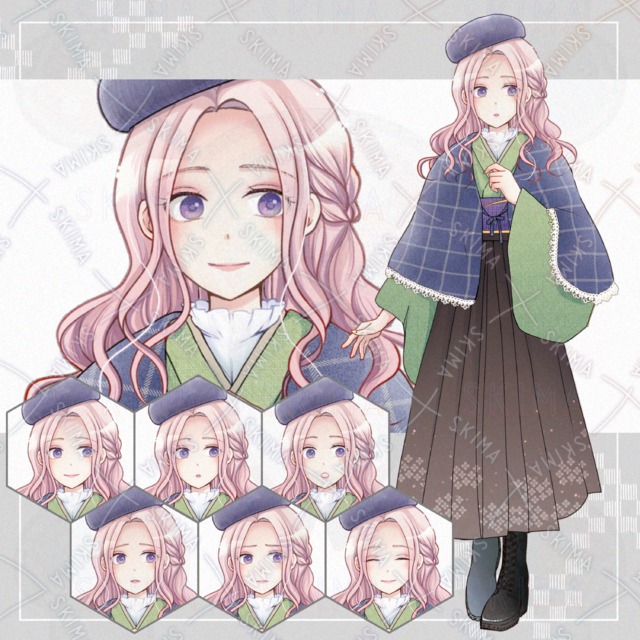 표정6종】하카마 차림의 여자아이들 상품 이미지