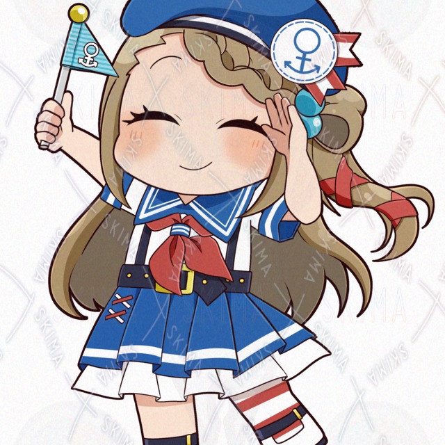 Image 3 of 8 kinds of difference] Standing picture of a girl in marine look