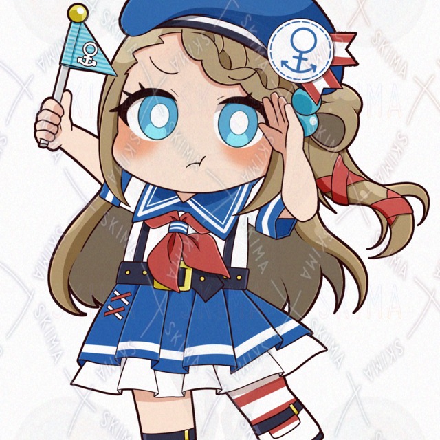 Image 4 of 8 kinds of difference] Standing picture of a girl in marine look