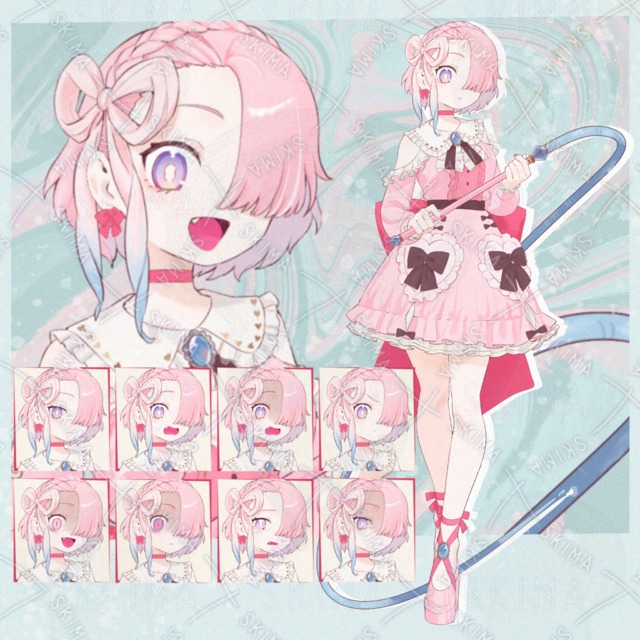 표정 10가지] 핑크 리본의 마법 소녀 상품 이미지