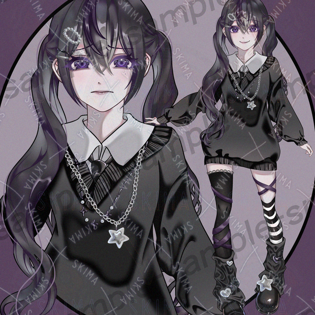 全身立ち絵/地雷系女の子/表情差分あり