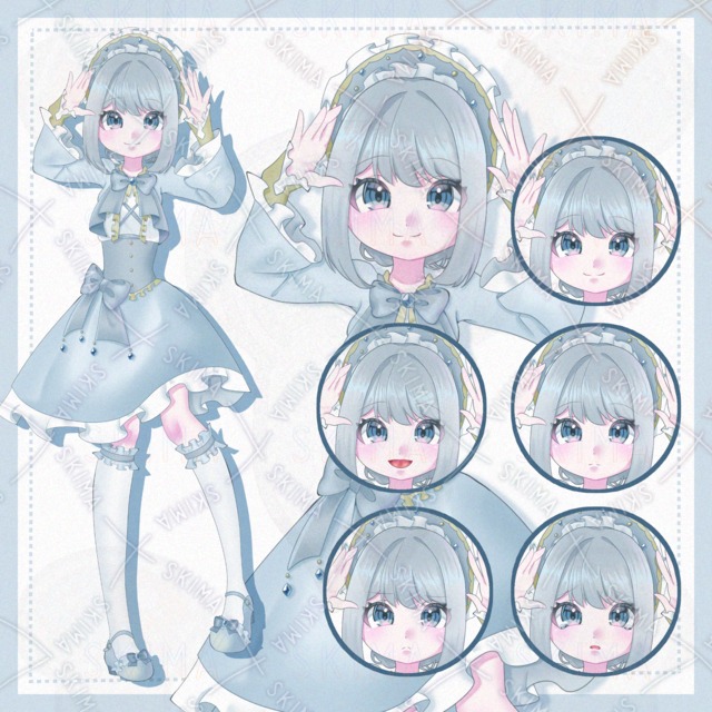 【立ち絵/表情5種】水色ロリータのお嬢さんの商品画像