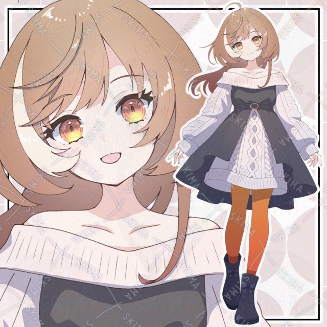 【表情9種】ニットワンピの人【adopt】